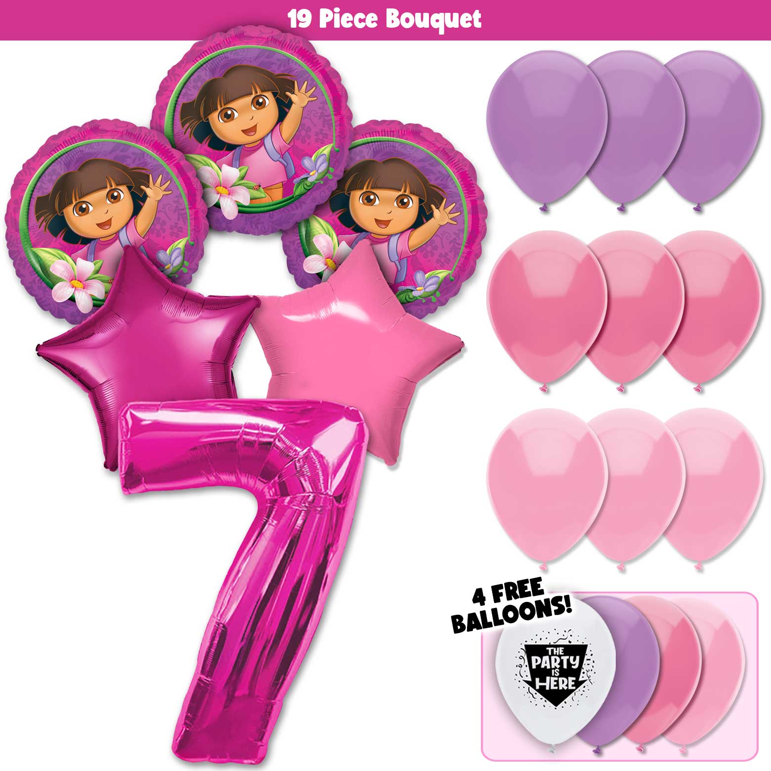 19pc Kit w/ Hot Pink #7 Balloon