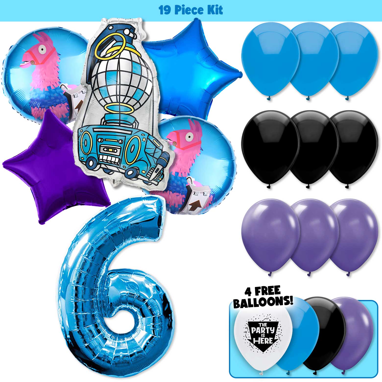 19pc Kit w/ Blue #6 Balloon
