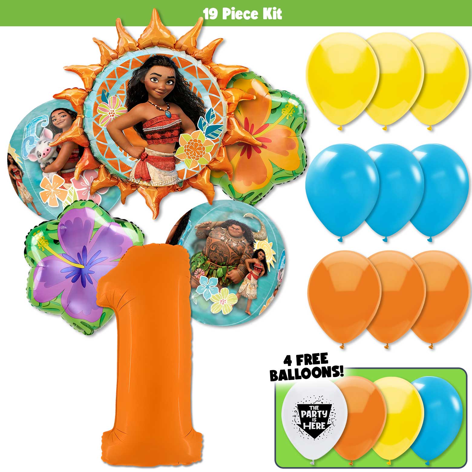 19pc Kit w/ Orange #1 Balloon