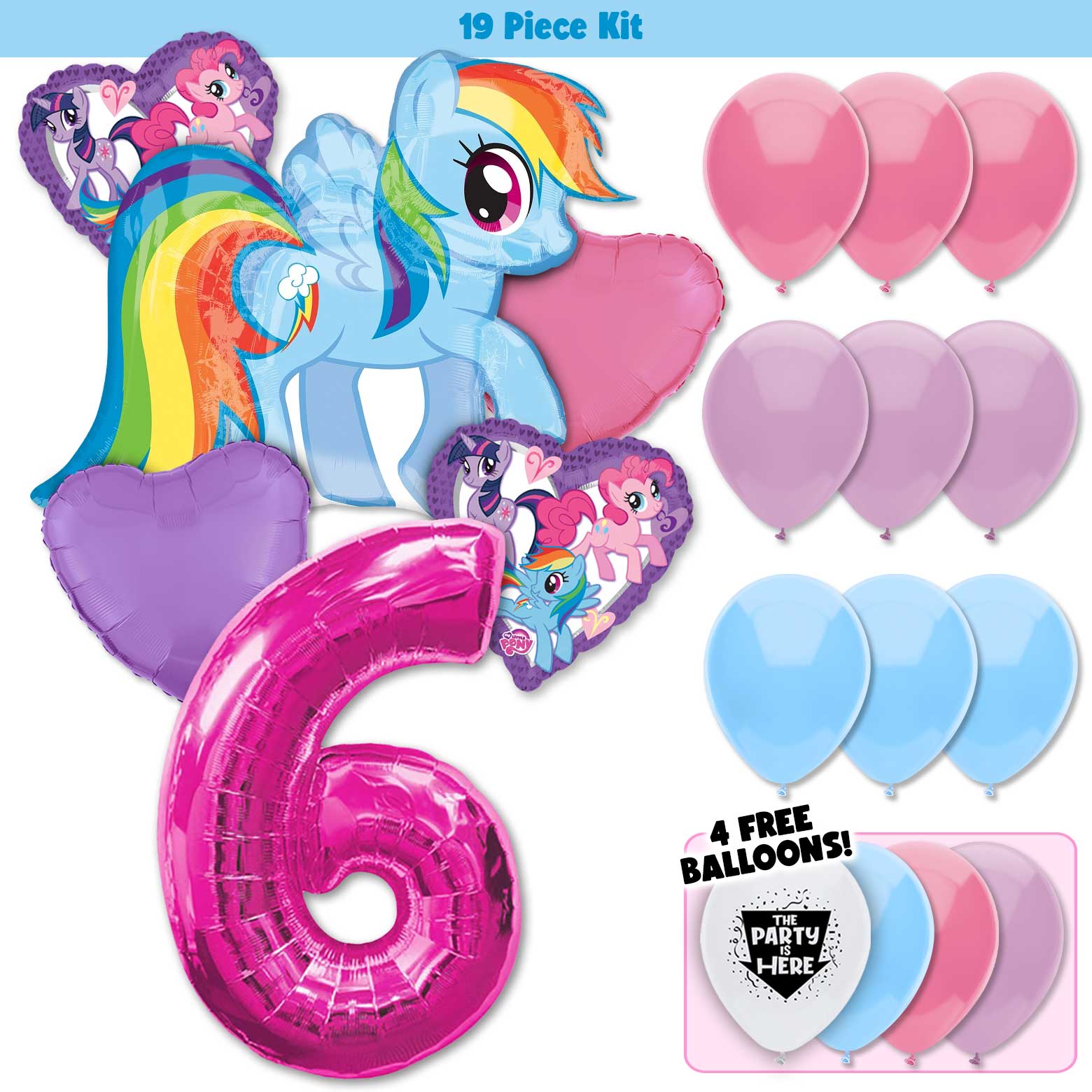 19pc Kit w/ Pink #6 Balloon