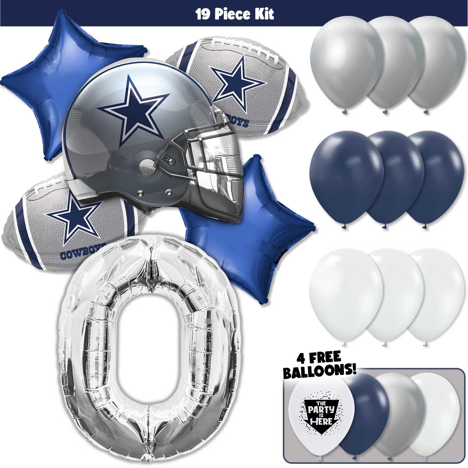 19pc Kit w/ Silver #0 Balloon