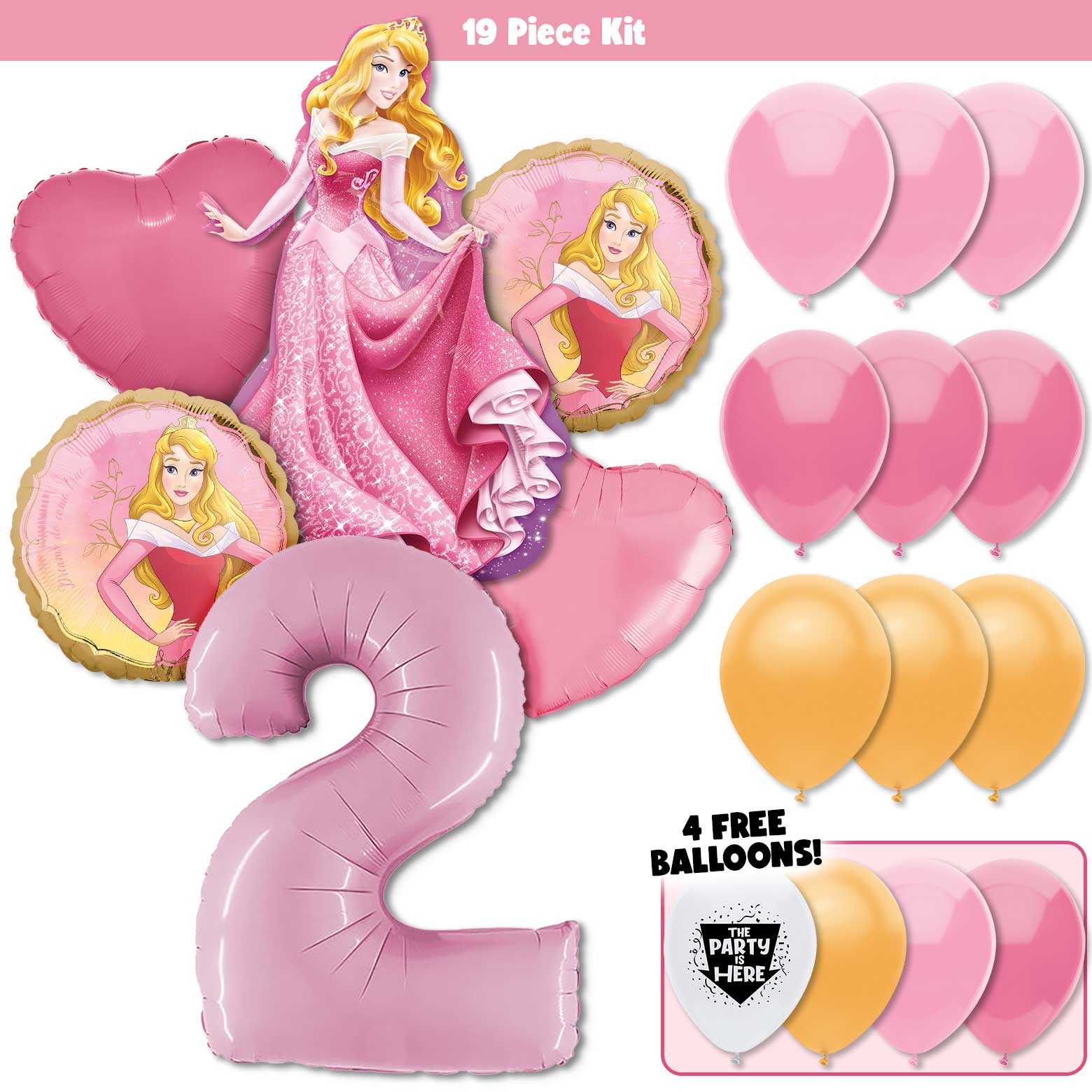 19pc Kit w/ Pastel Pink #2 Balloon