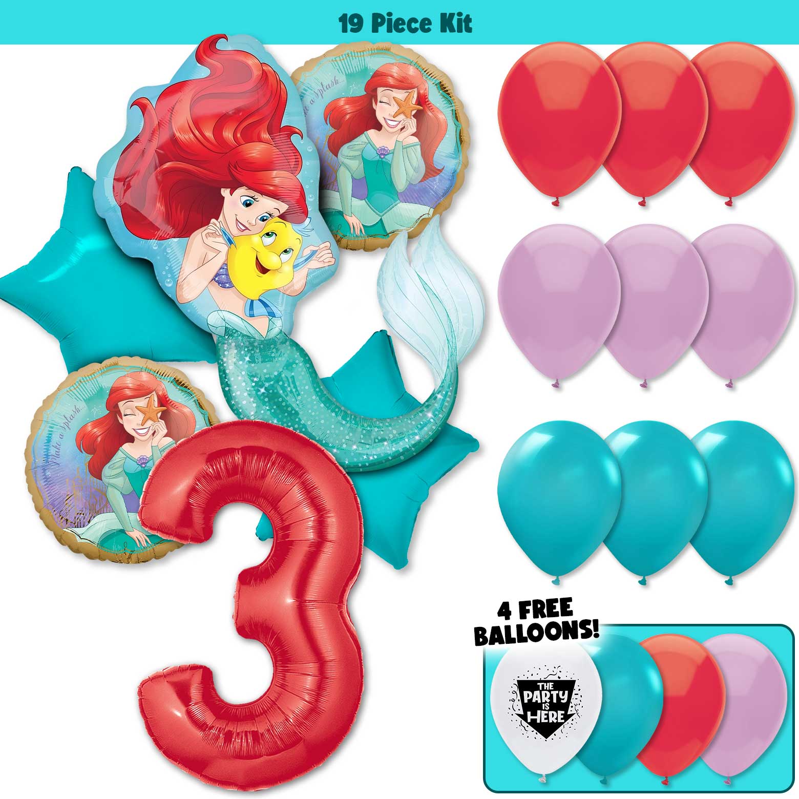 19pc Kit w/ Red #3 Balloon