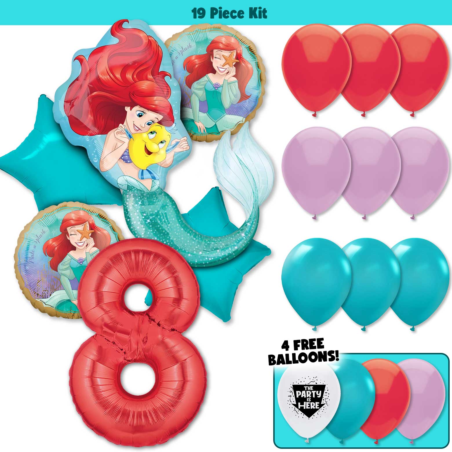 19pc Kit w/ Red #8 Balloon