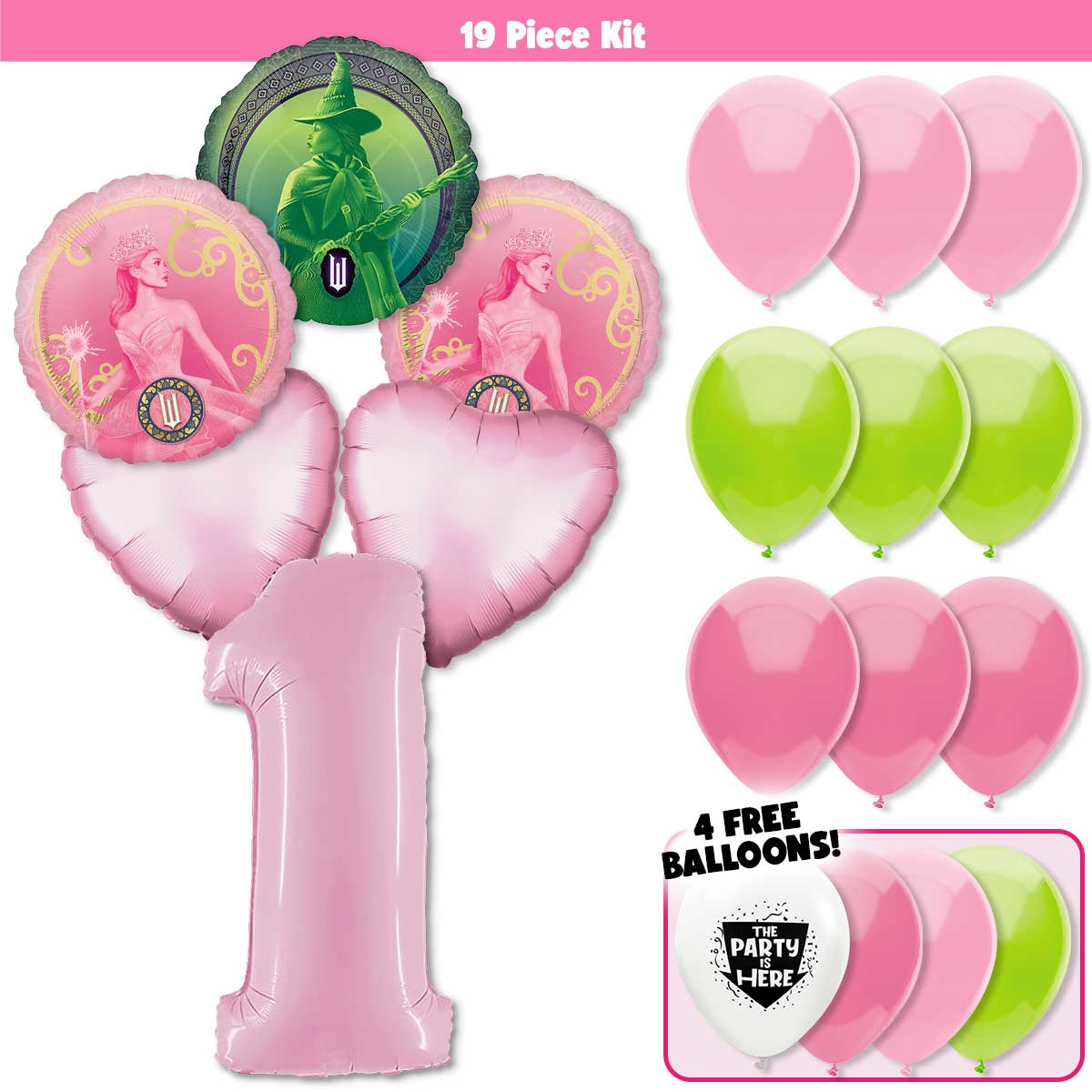 19pc Kit w/ Pastel Pink #1 Balloon