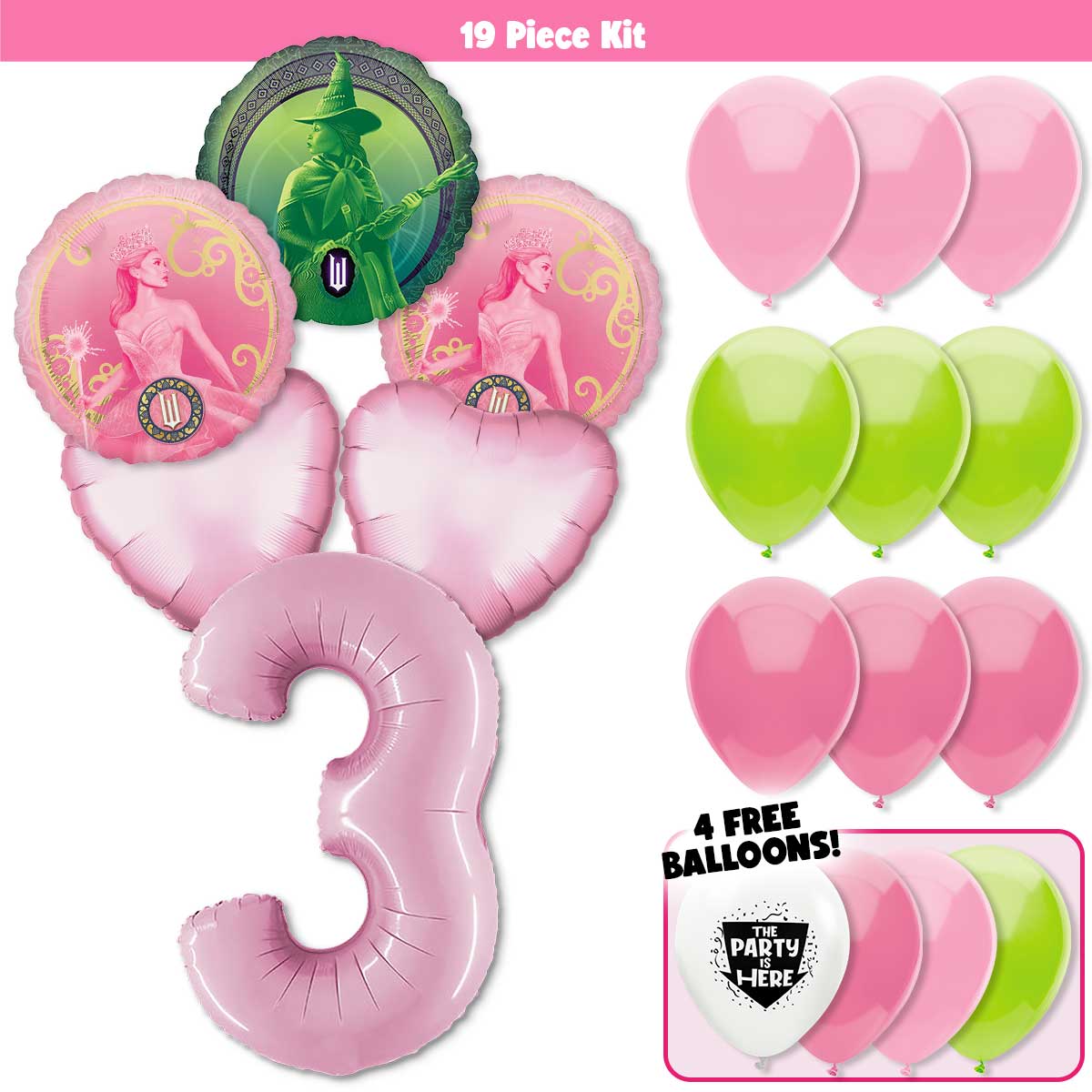 19pc Kit w/ Pastel Pink #3 Balloon