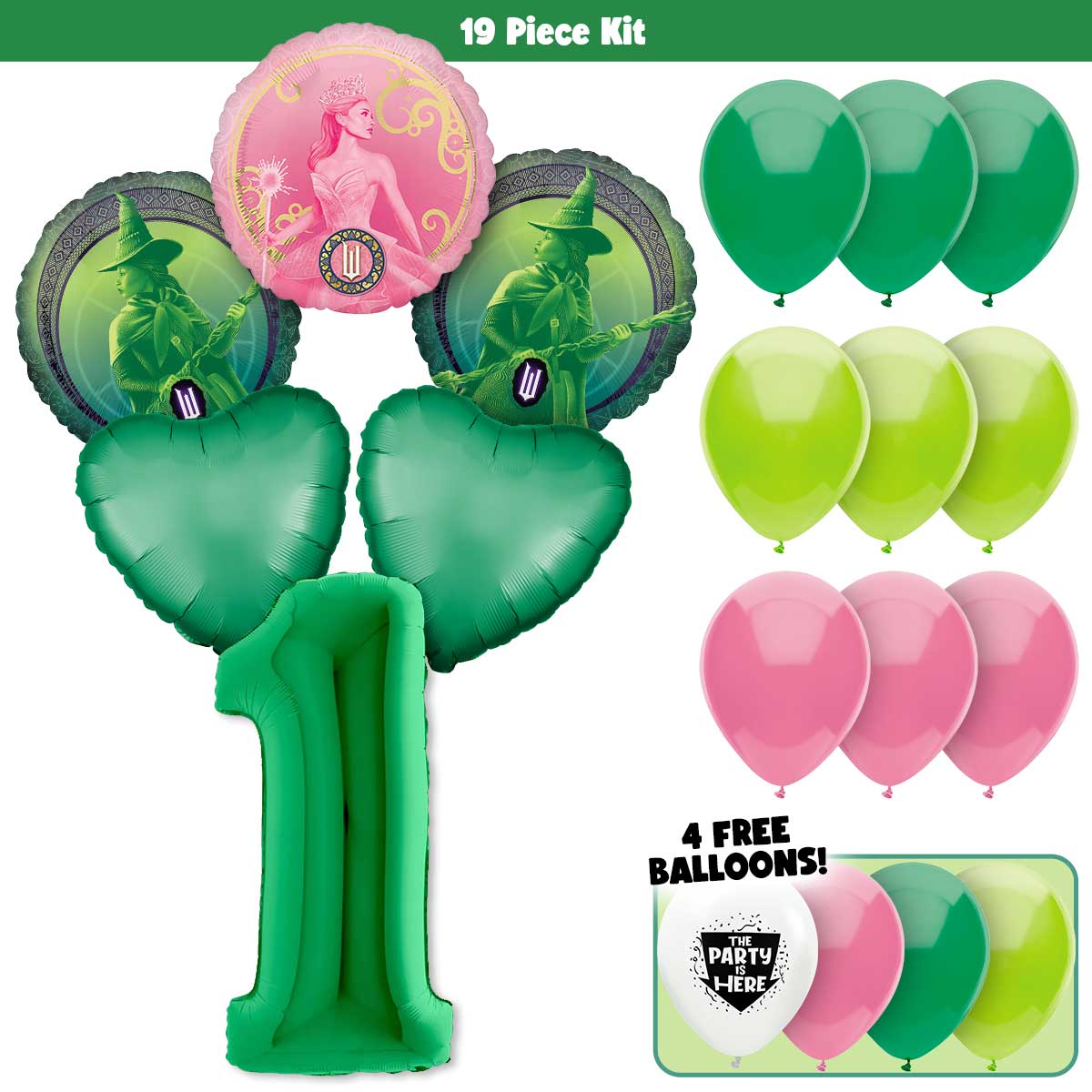 19pc Kit w/ Green #1 Balloon