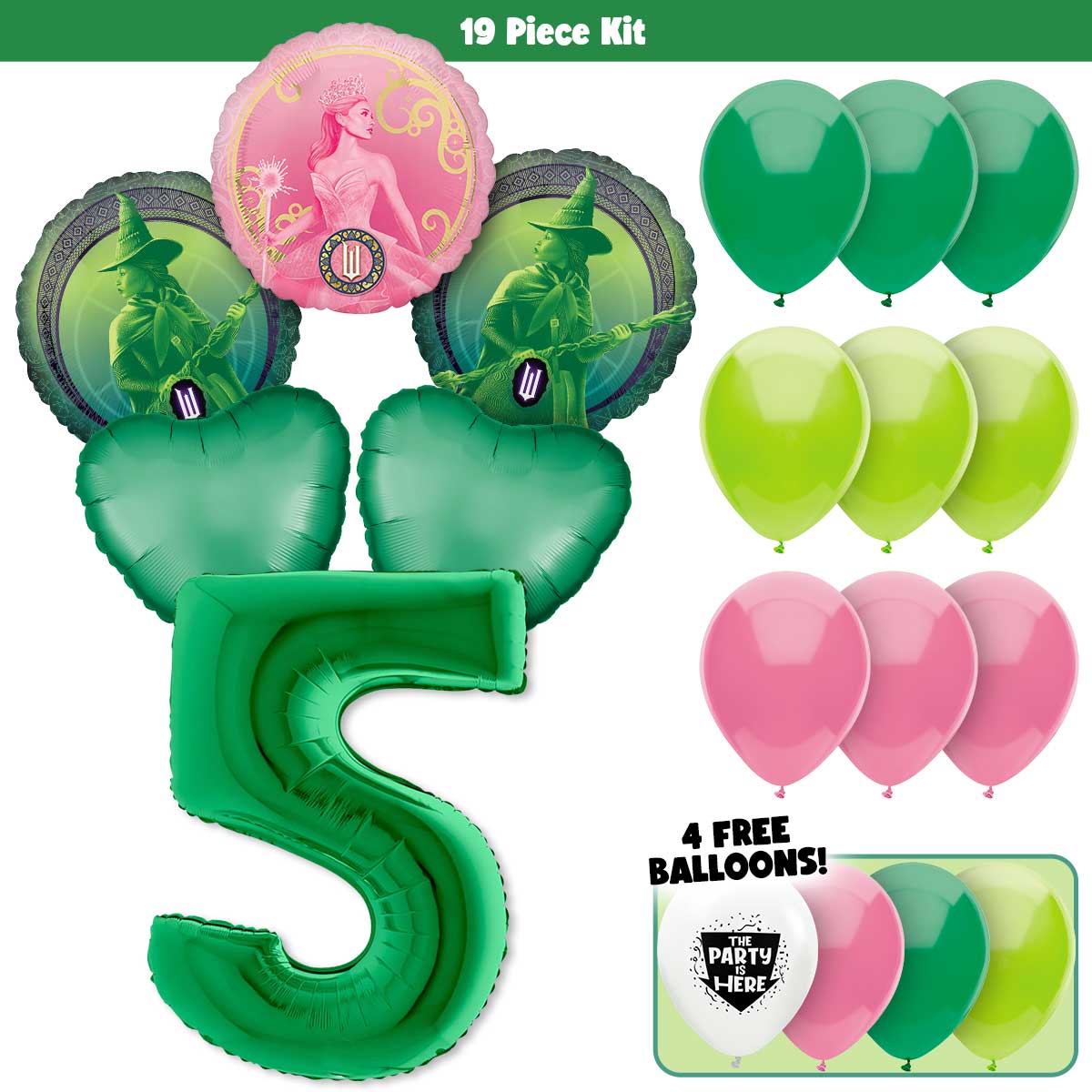19pc Kit w/ Green #5 Balloon