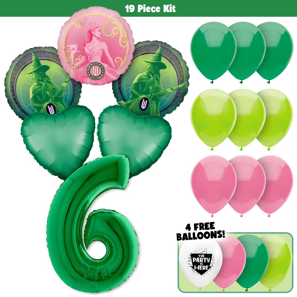 19pc Kit w/ Green #6 Balloon