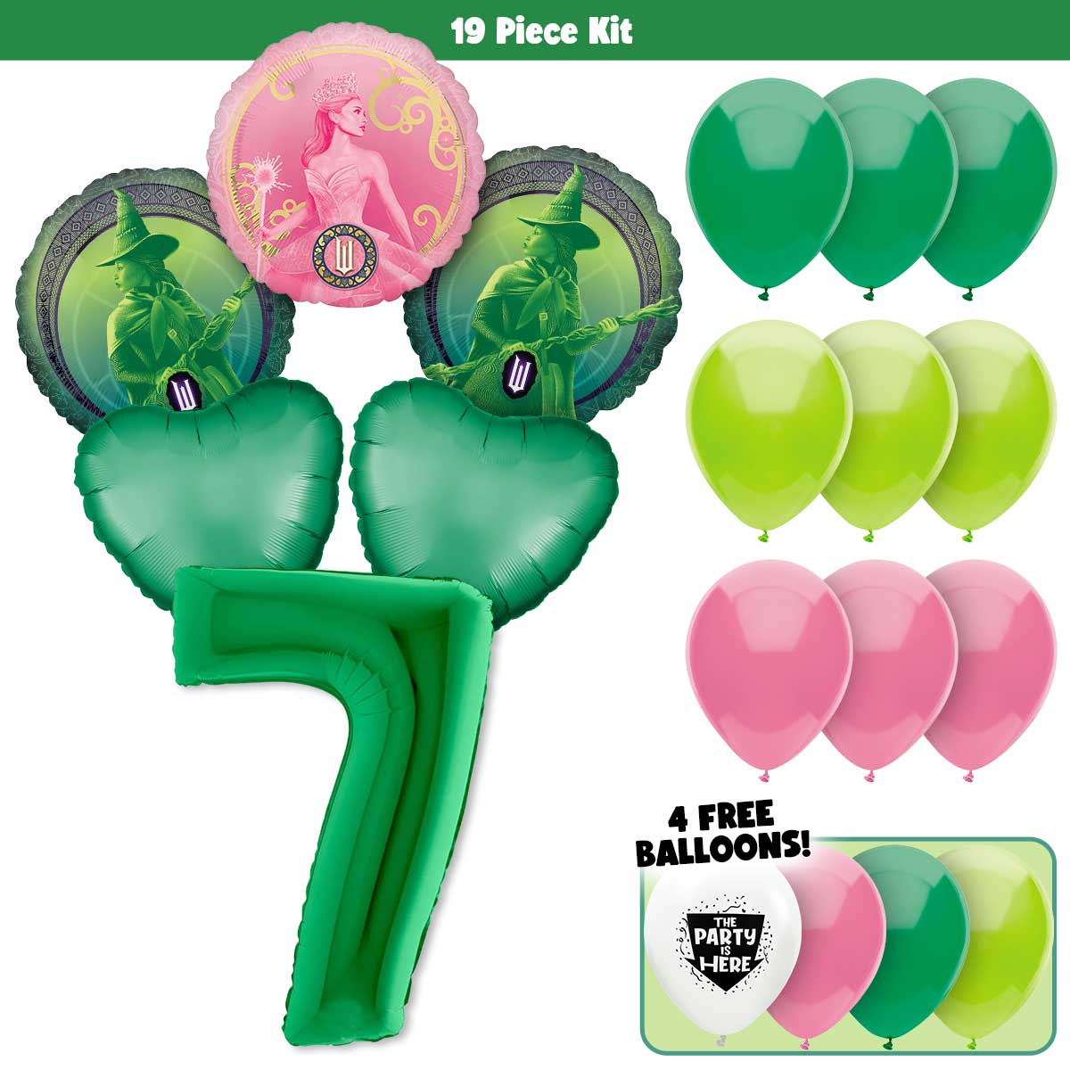 19pc Kit w/ Green #7 Balloon