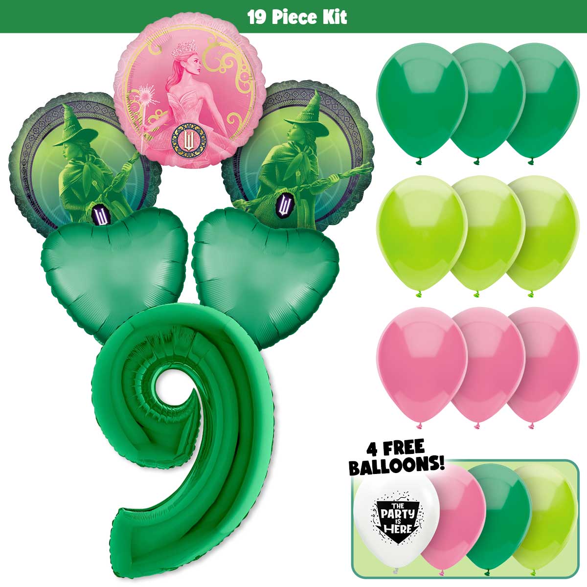 19pc Kit w/ Green #9 Balloon