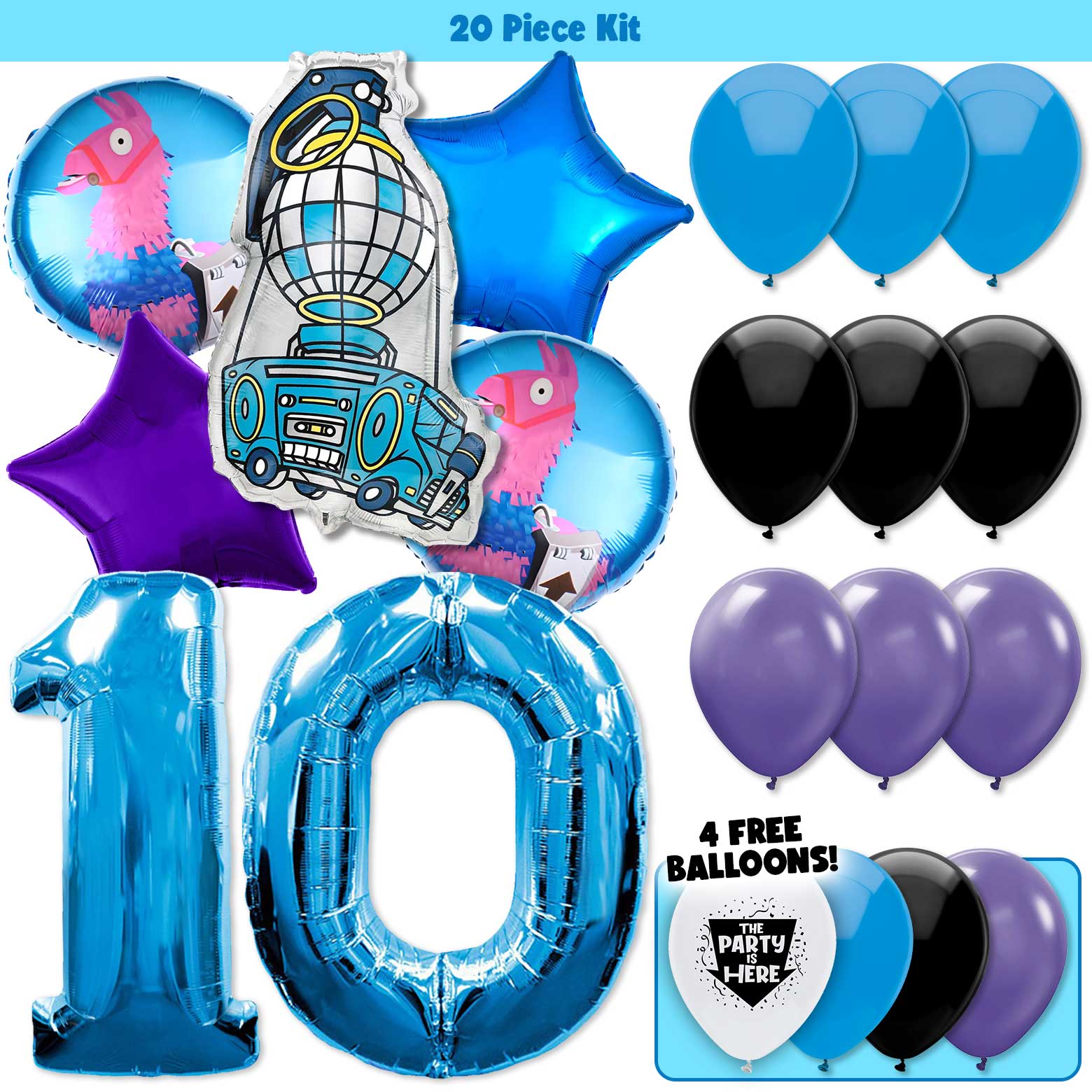 20pc Kit w/ Blue #10 Balloon