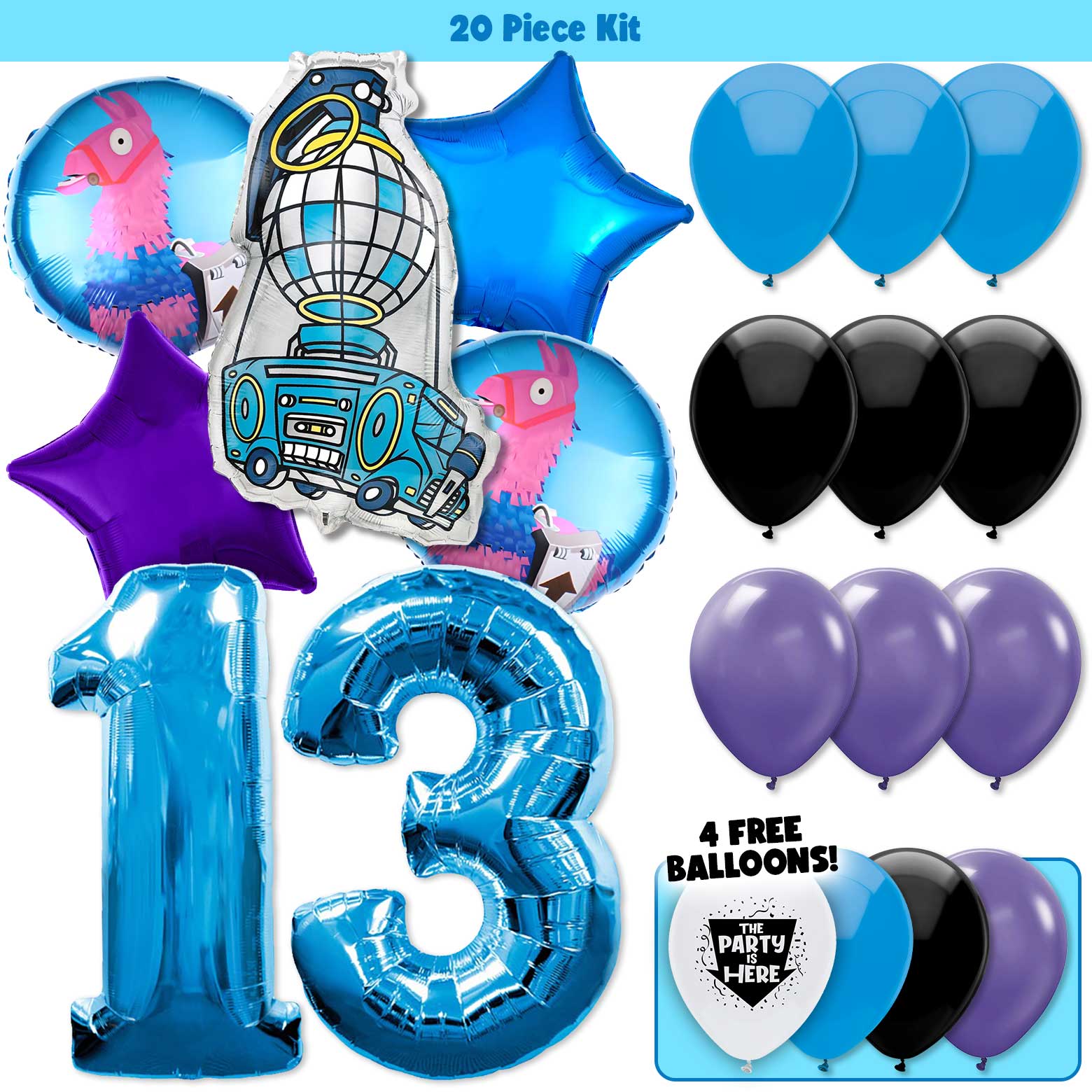 20pc Kit w/ Blue #13 Balloon