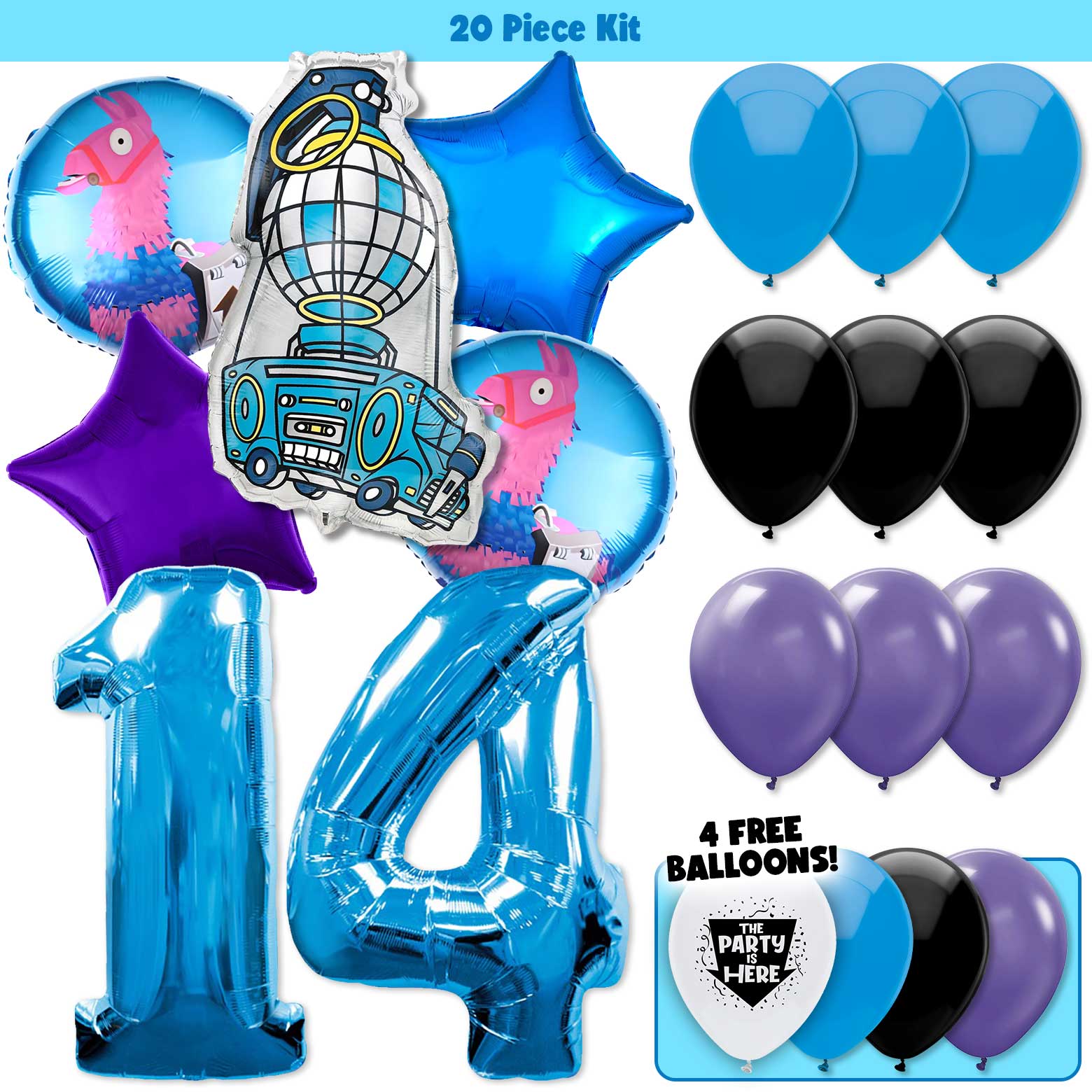 20pc Kit w/ Blue #14 Balloon