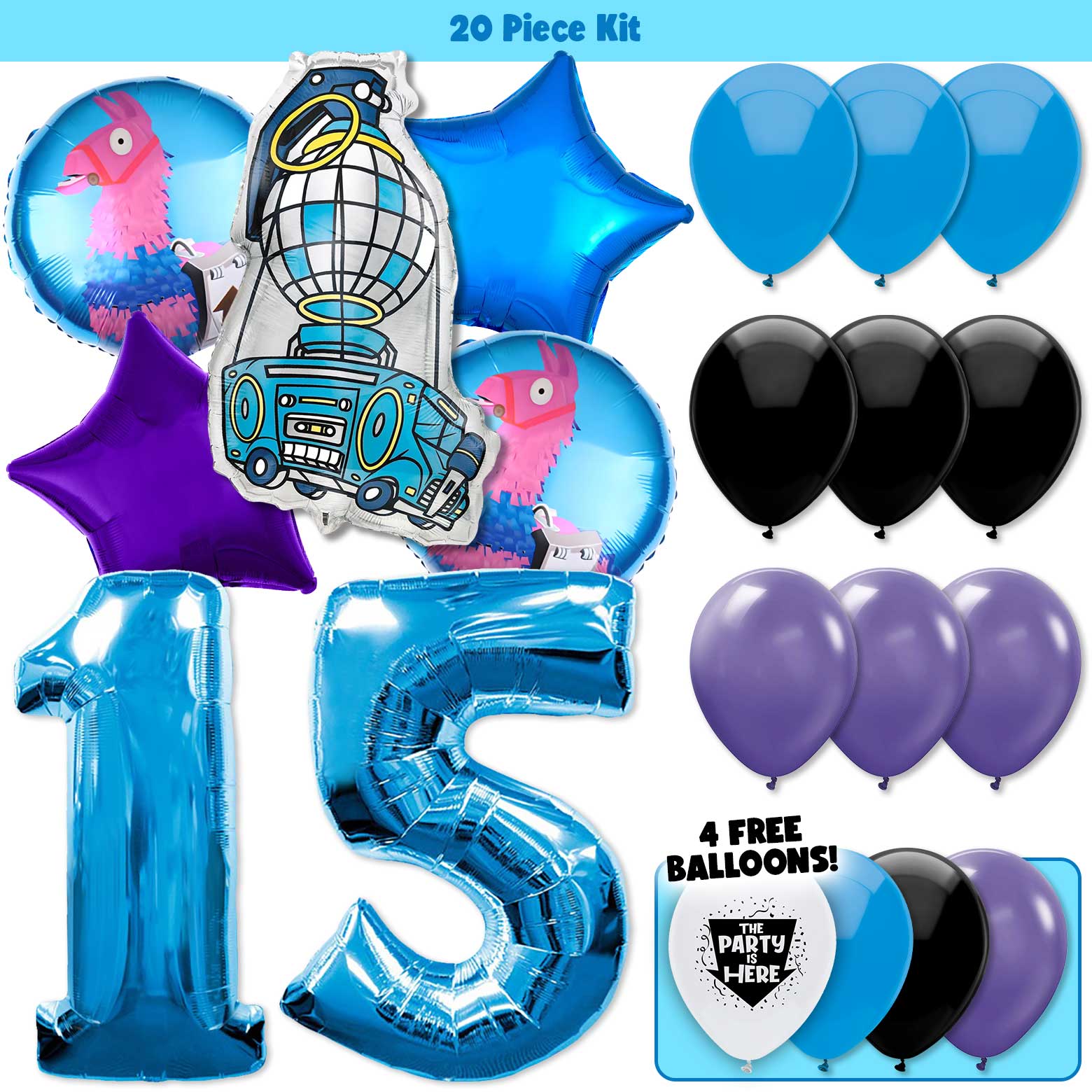 20pc Kit w/ Blue #15 Balloon