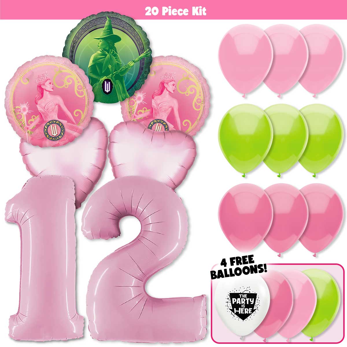 20pc Kit w/ Pastel Pink #12 Balloon