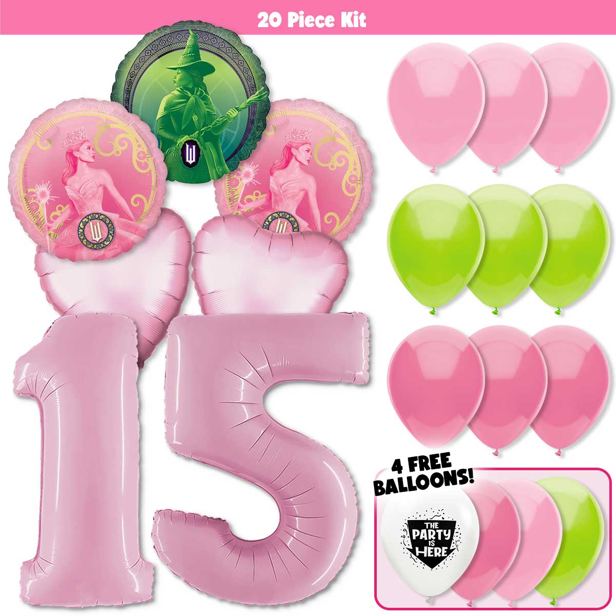 20pc Kit w/ Pastel Pink #15 Balloon