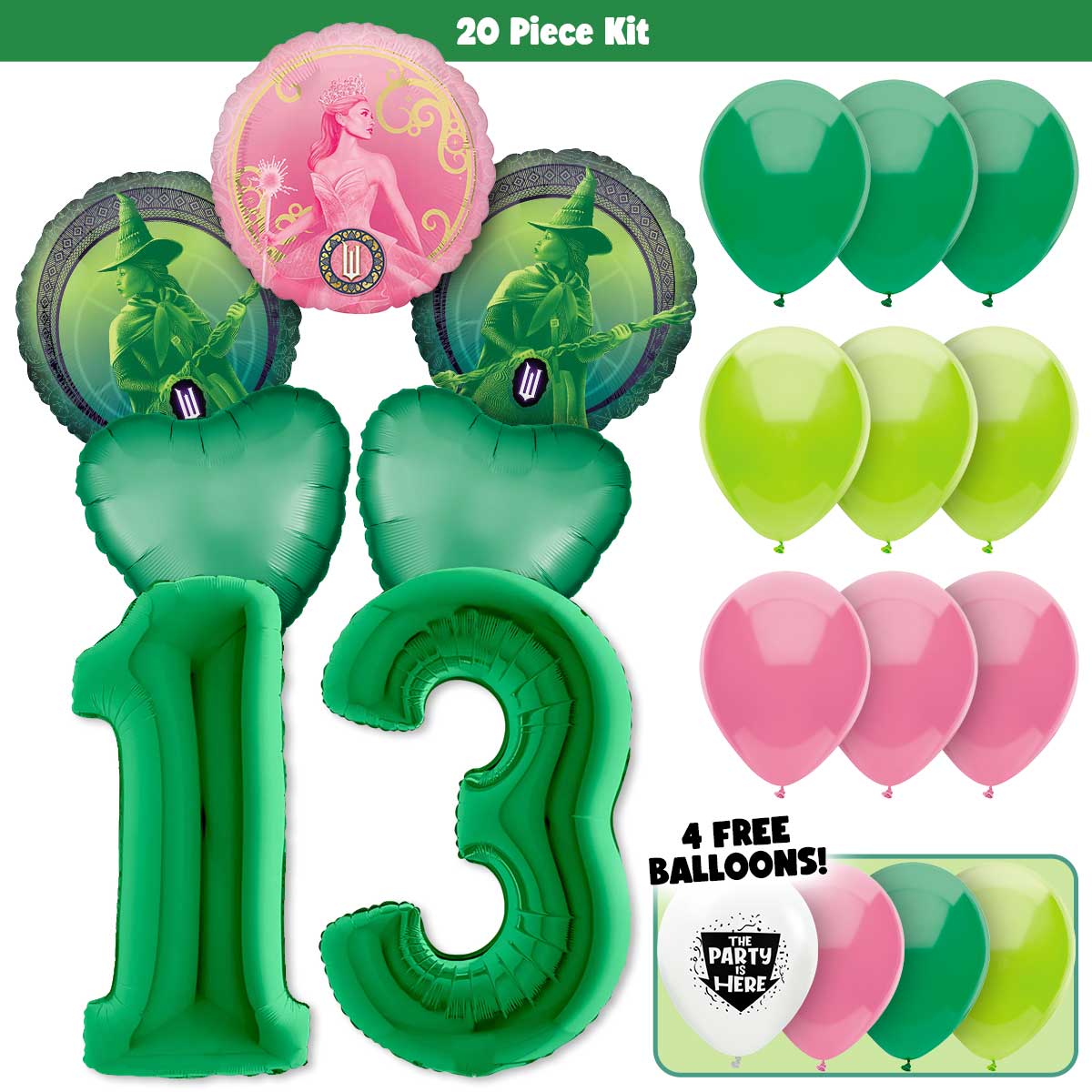 20pc Kit w/ Green #13 Balloon