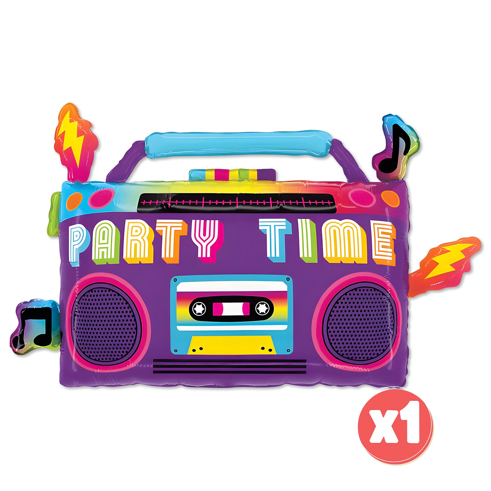 1980s Boom Box Neon Birthday Balloon Bouquet