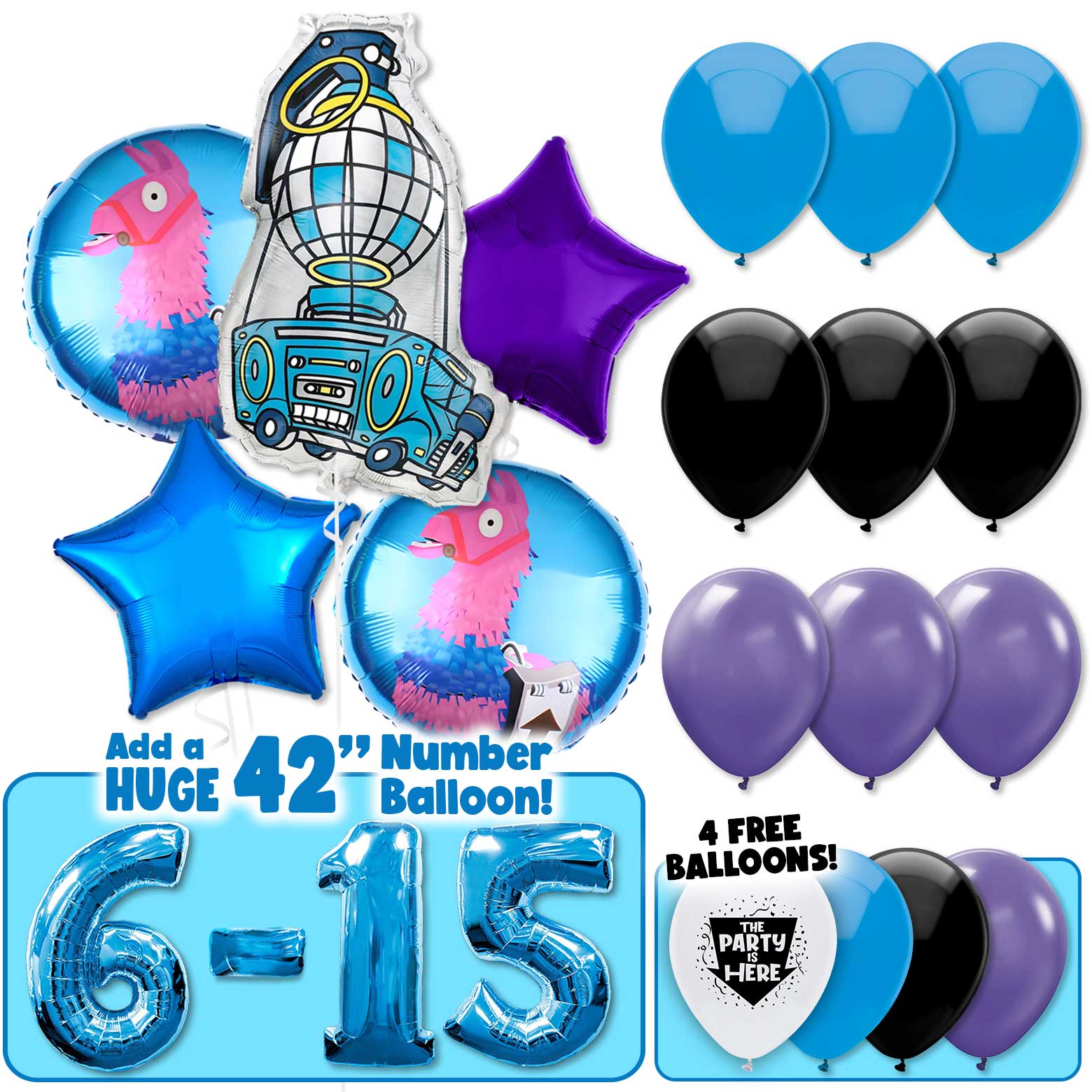 Fortnite Gaming Bus Deluxe Balloon Bouquet