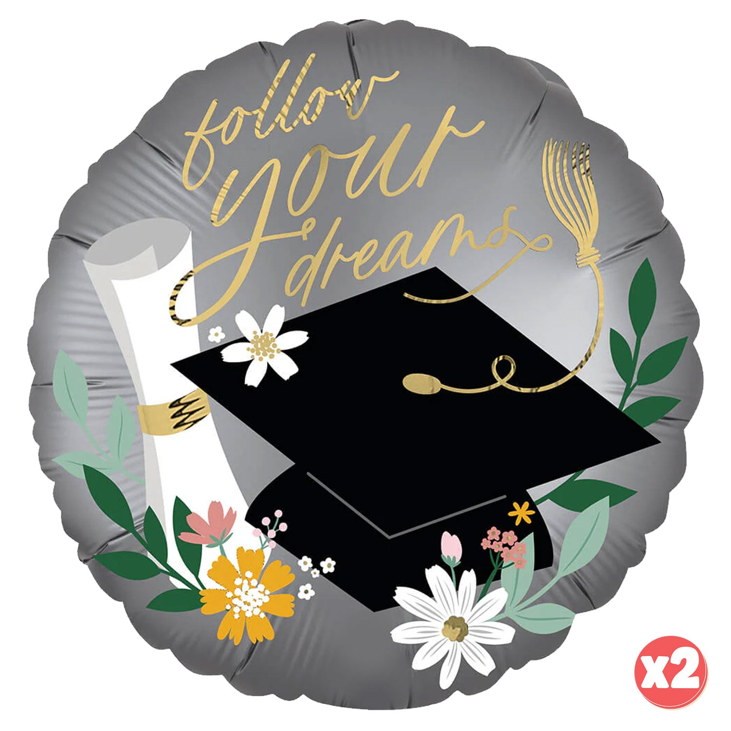 Floral Grad Cap! Graduation Balloons Bouquet Kit
