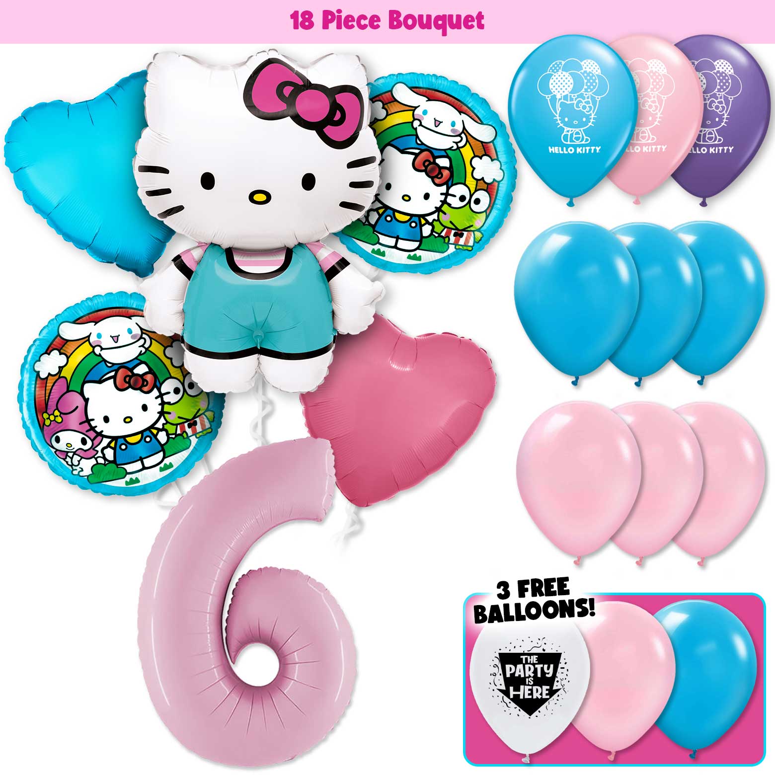 18pc Kit w/ Pink #6 Balloon