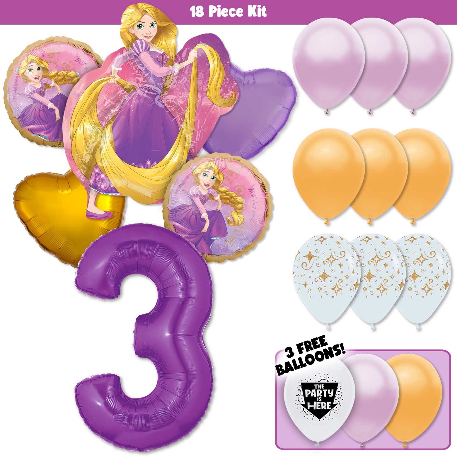 Rapunzel Tangled Deluxe Balloon Bouquet