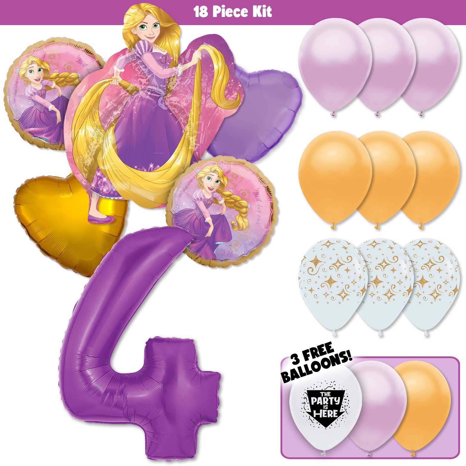 Rapunzel Tangled Deluxe Balloon Bouquet