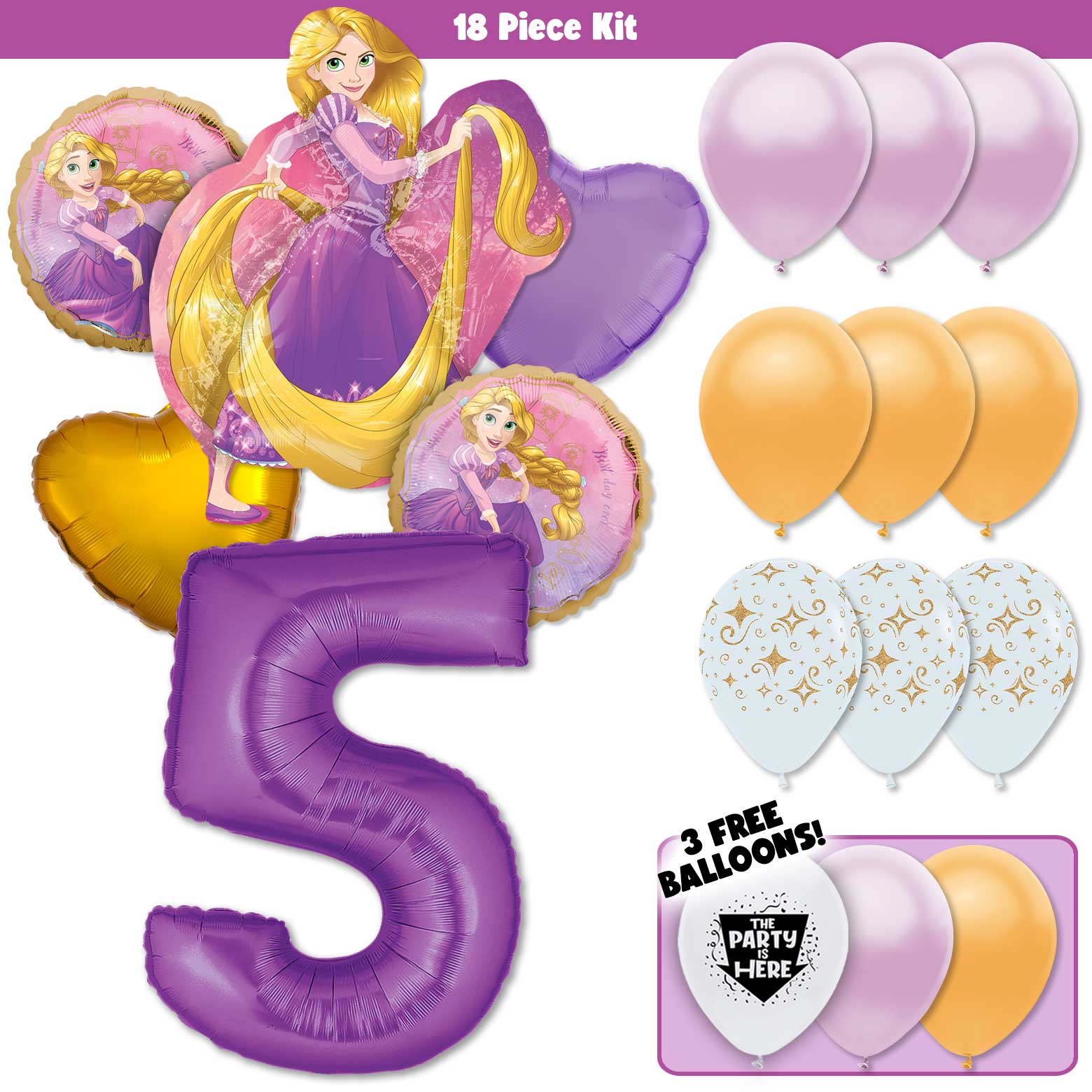 Rapunzel Tangled Deluxe Balloon Bouquet
