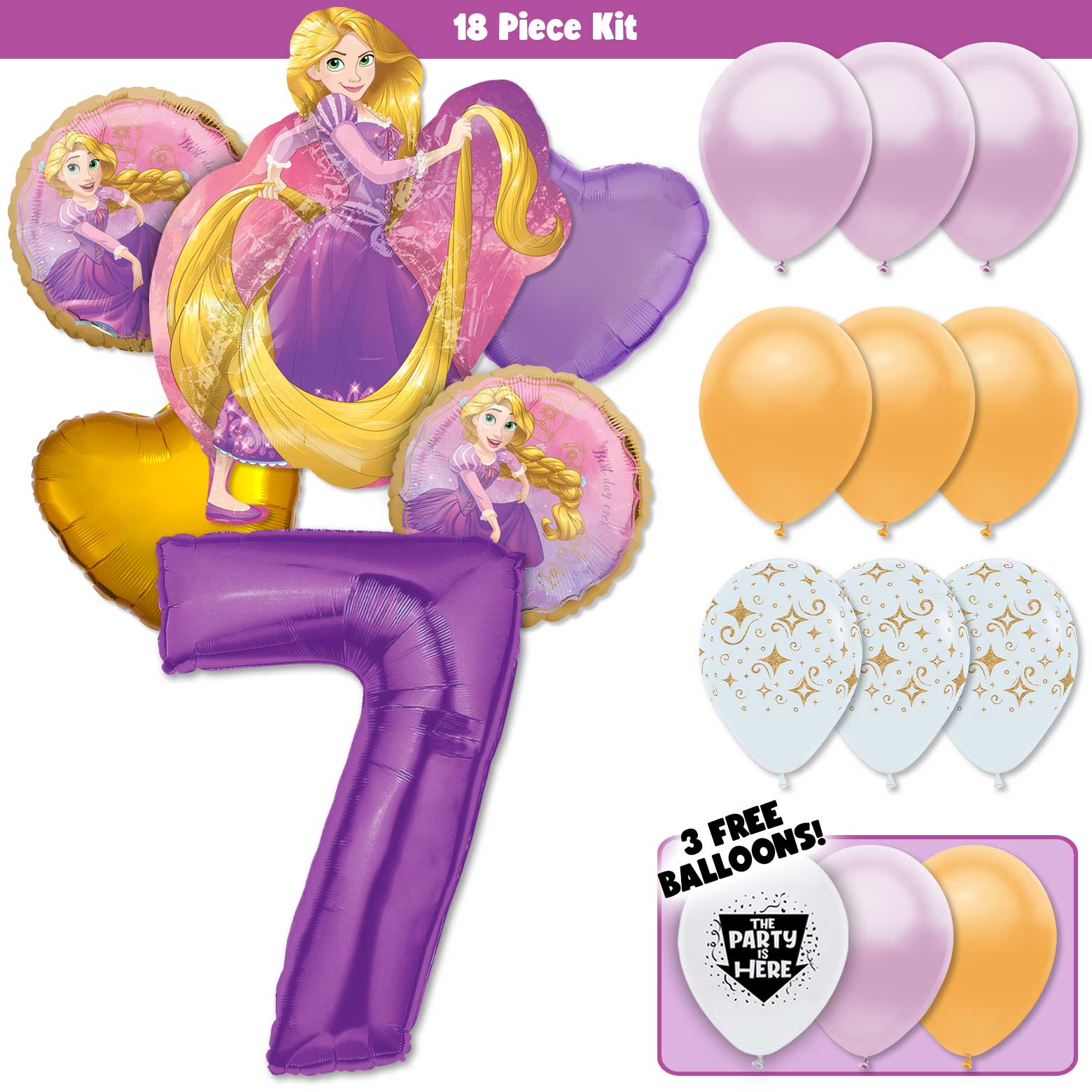 Rapunzel Tangled Deluxe Balloon Bouquet