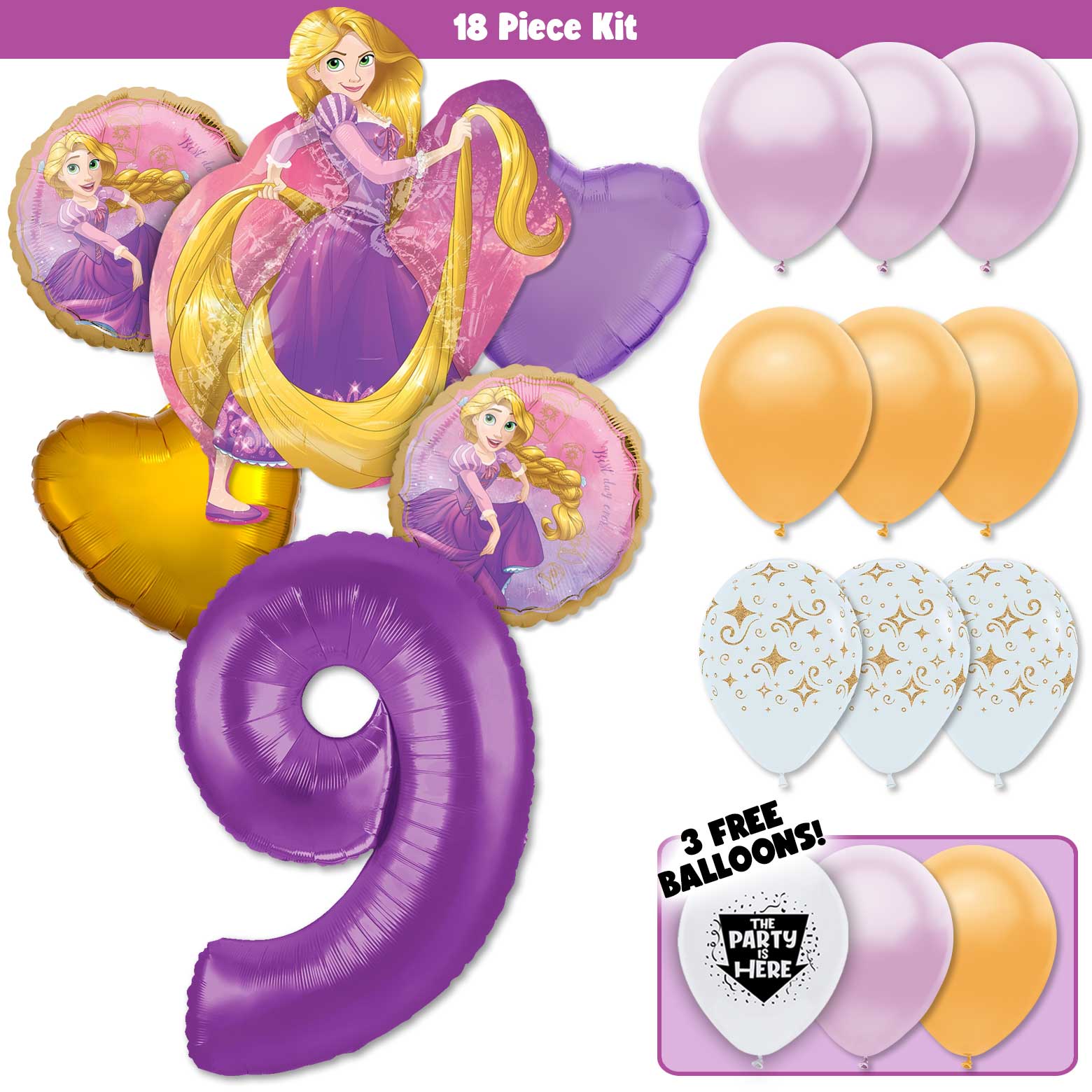 Rapunzel Tangled Deluxe Balloon Bouquet