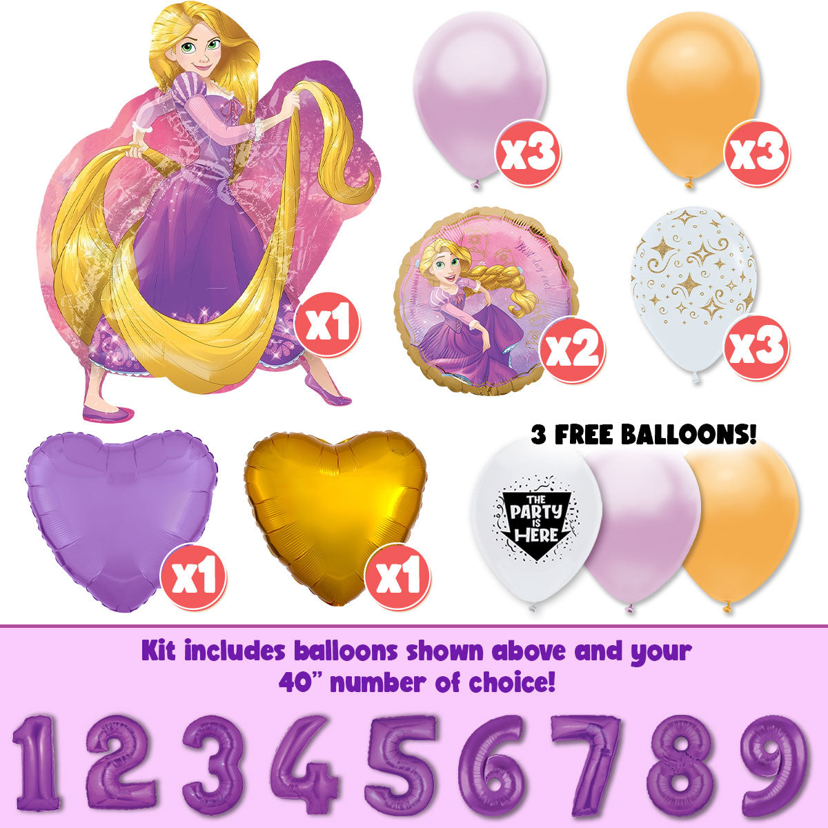 Rapunzel Tangled Deluxe Balloon Bouquet