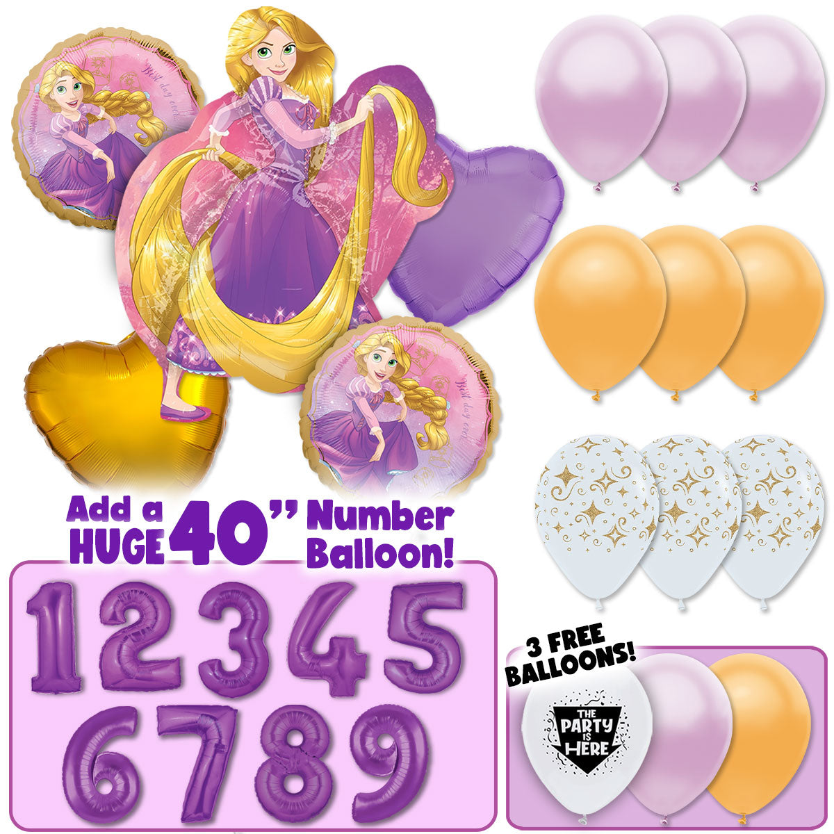 Rapunzel Tangled Deluxe Balloon Bouquet