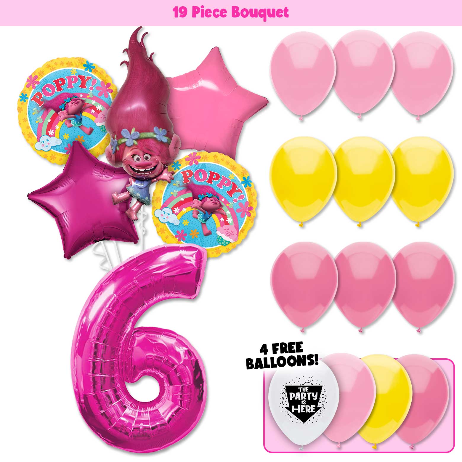 19pc Kit w/ Hot Pink #6 Balloon