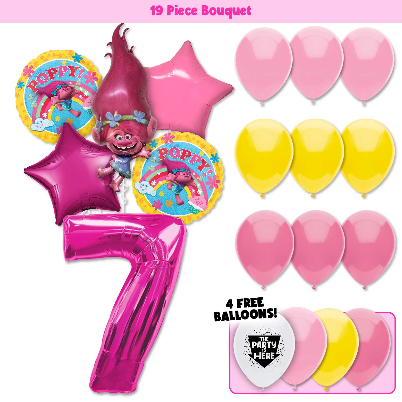 19pc Kit w/ Hot Pink #7 Balloon