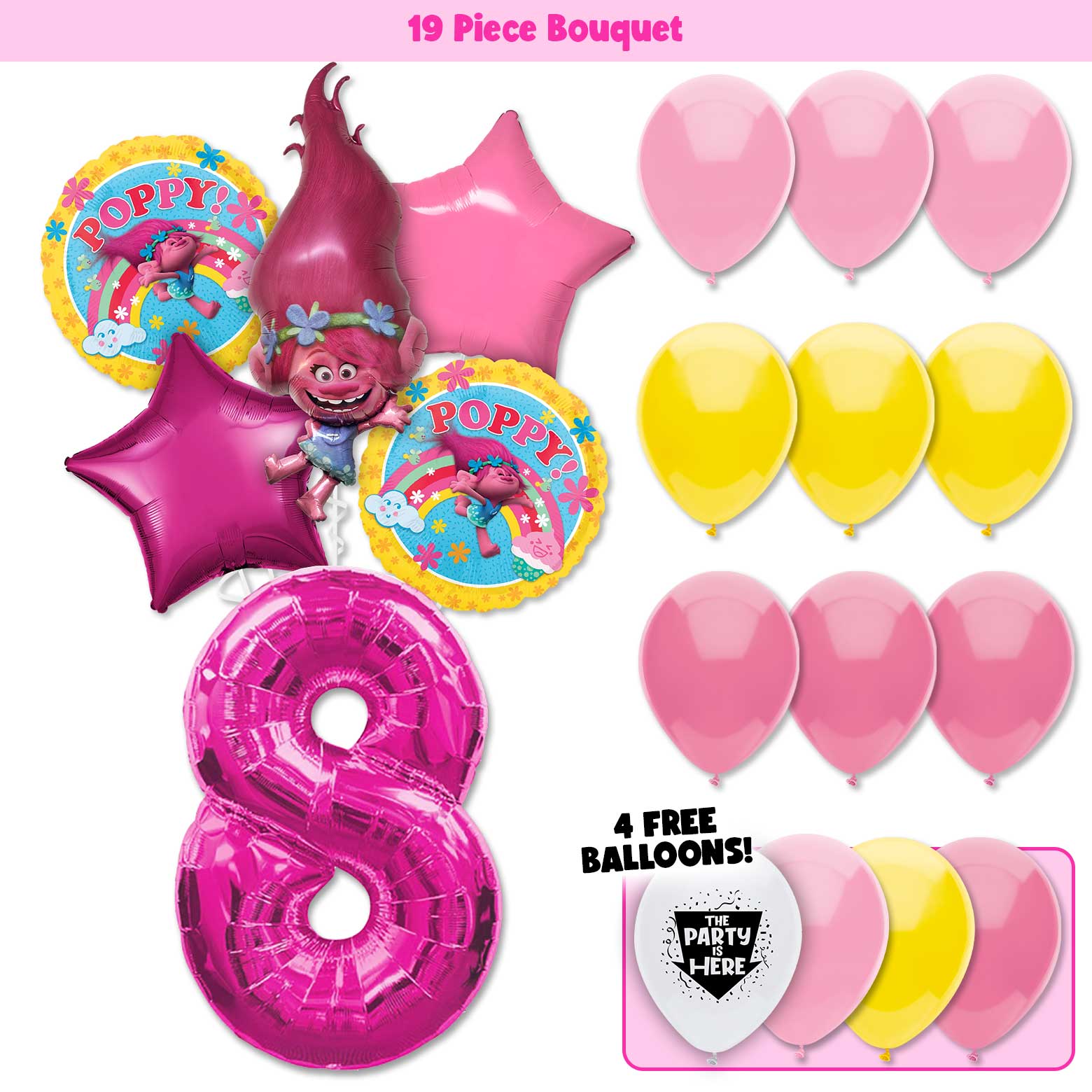 19pc Kit w/ Hot Pink #8 Balloon