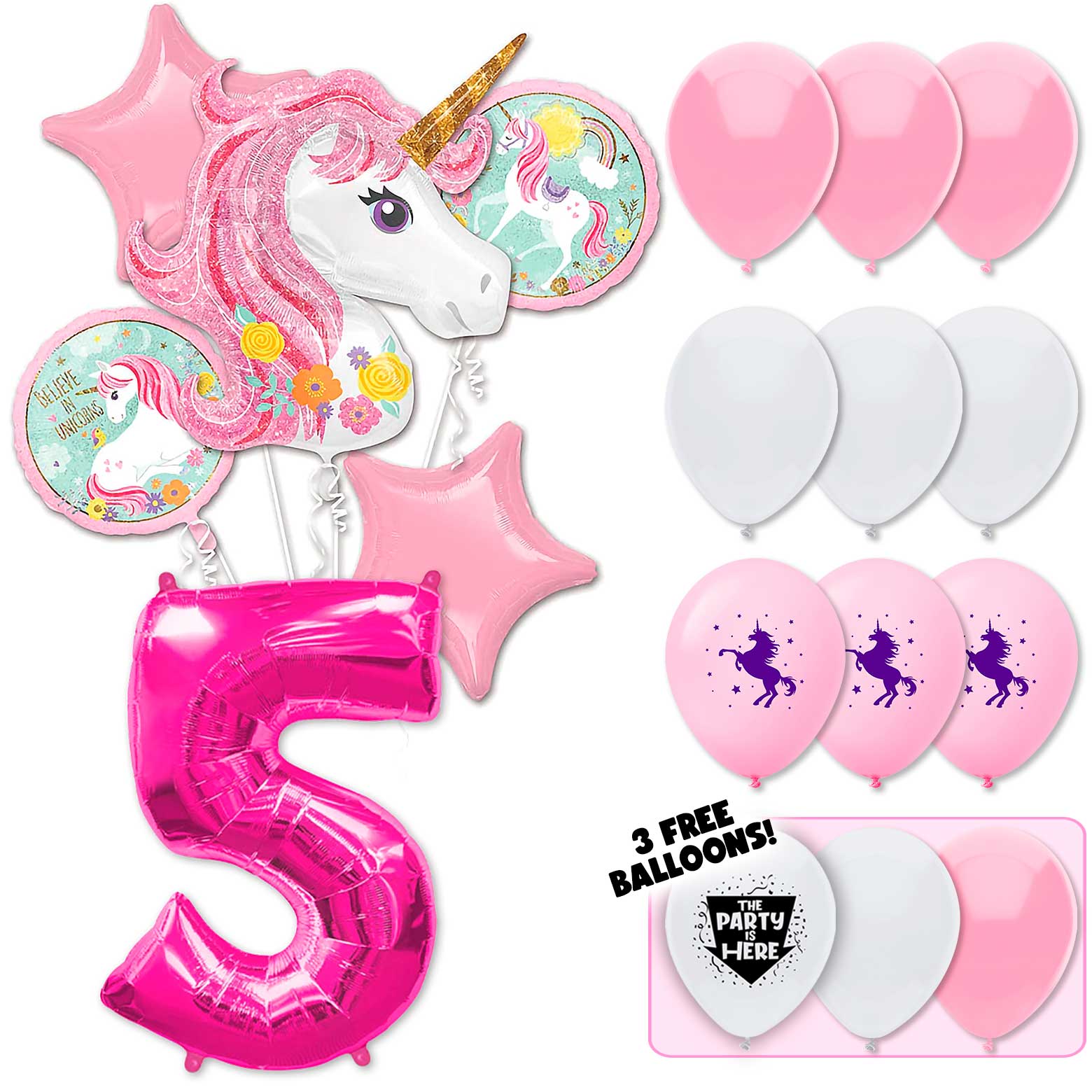 18pc Kit w/ Pink #5 Balloon