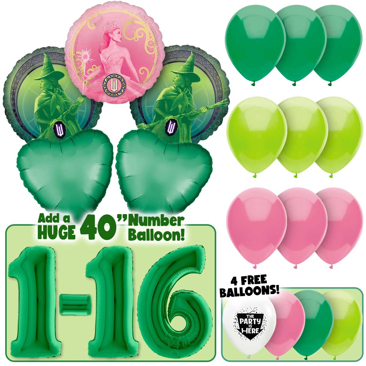 Wicked Balloon Kit - Elphaba Defying Gravity Green Collection
