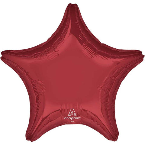 19" Star - Burgundy Foil Balloon