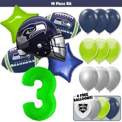 19pc Kit w/ Lime Green #3 Balloon - Russell Wilson