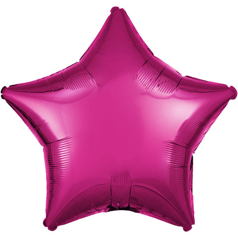 19" Star - Metallic Fuchsia Foil Balloon