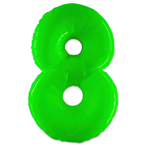 40 inch Number 8 - Lime Green Balloon