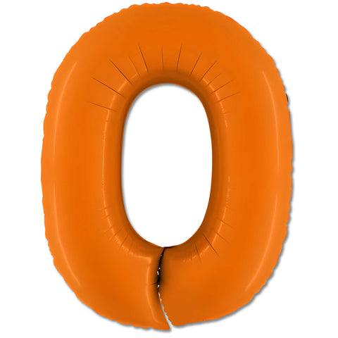 40 inch Number 0 - Orange Balloon