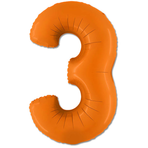 40 inch Number 3 - Orange Balloon