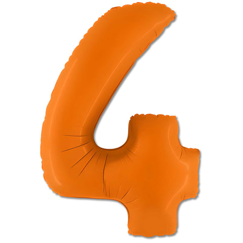 40 inch Number 4 - Orange Balloon