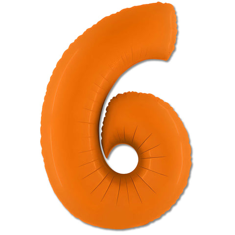 40 inch Number 6 - Orange Balloon