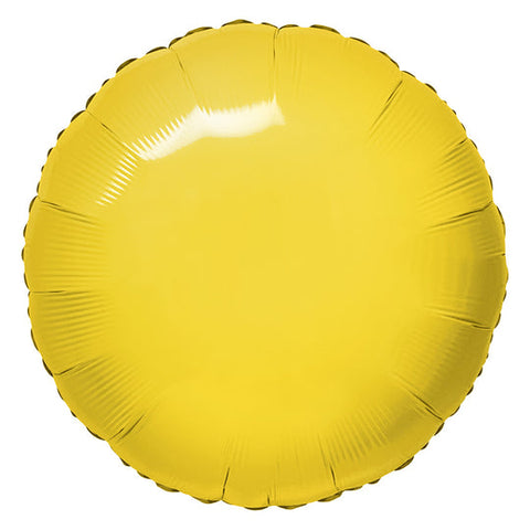 18" Round - Vibrant Yellow Foil Balloon