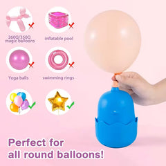 Chickie Electric Balloon Pump Air Blower Inflator for Party Decorations + Balloon Knot Tool