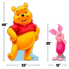 Winnie the Pooh Birthday Kit with 40 inch Pooh Bear & 25 inch Piglet Standups & Balloons