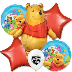 Winnie the Pooh Birthday Kit with 40 inch Pooh Bear & 25 inch Piglet Standups & Balloons